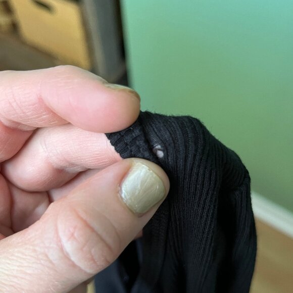 Revolve LNA Asymmetrical Neck Rayon Ribbed Rio Tee Shirt Size Medium M - Picture 2 of 8